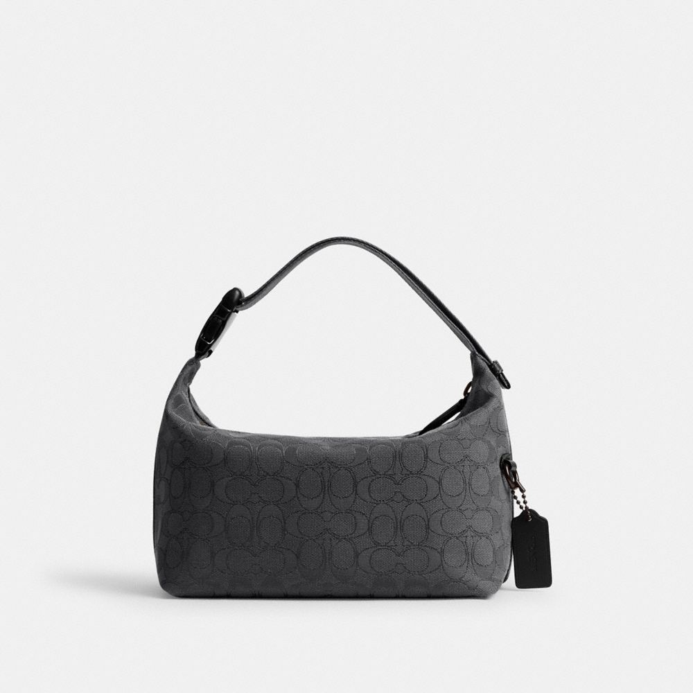 Coach Travel Kit With Speedclip In Signature Jacquard Black