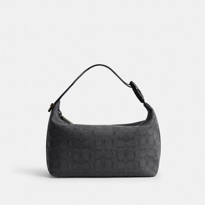 Coach Travel Kit With Speedclip In Signature Jacquard Black