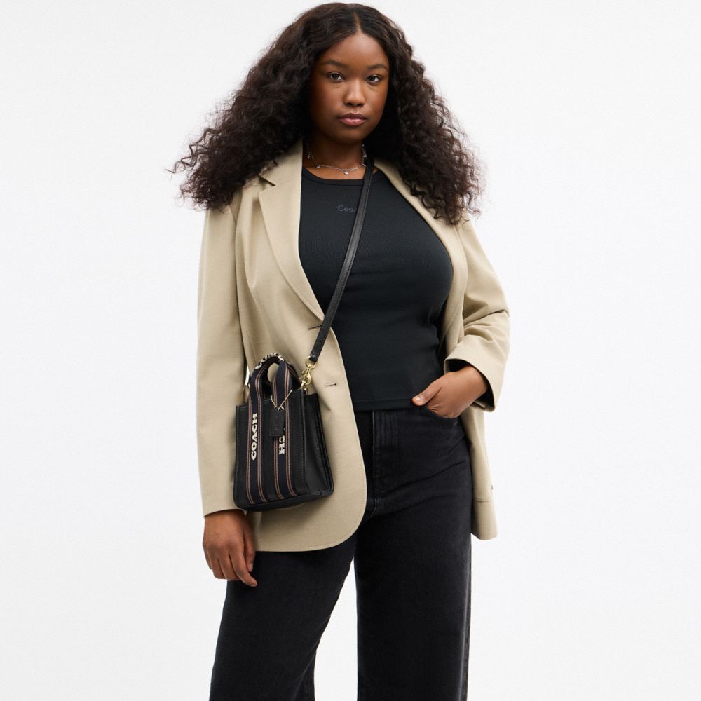 Coach Smith Mini Tote Bag Gold Black Multi