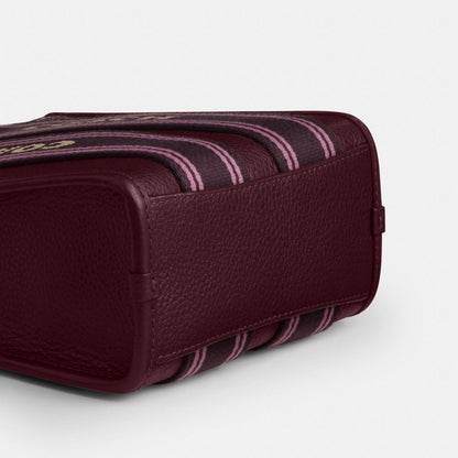 Coach Smith Mini Tote Bag Gold Dark Wine