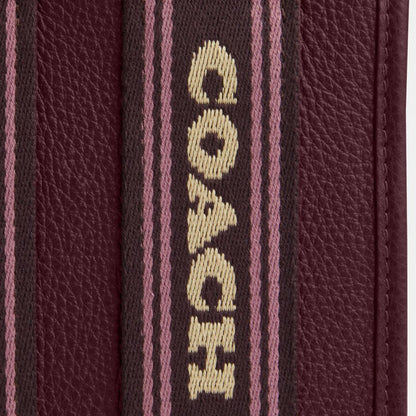 Coach Smith Mini Tote Bag Gold Dark Wine