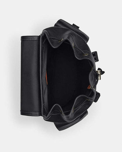 Coach Clark Backpack Pebbled Leather-Gunmetal-Black Pebbled Leather-Gunmetal-Black