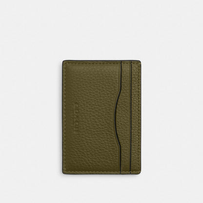 Coach Card Case With Money Clip Silver/Olive