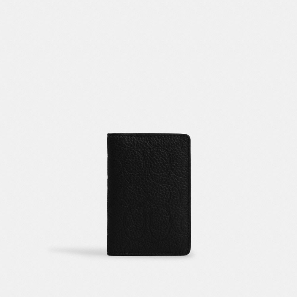 Coach Id Card Wallet In Signature Leather Black