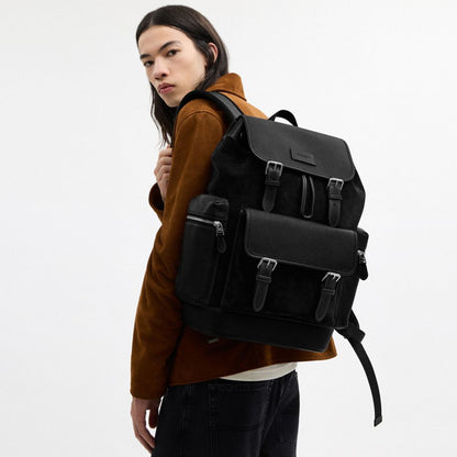Coach Sprint Backpack Silver Black