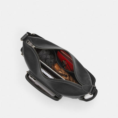 Coach Finn Crossbody Bag With Pockets Gunmetal Black