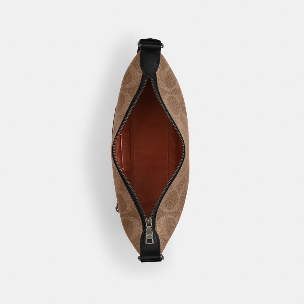 Coach Small Finn Crossbody Bag With Pouch In Maxi Signature Canvas Gunmetal