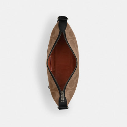 Coach Small Finn Crossbody Bag With Pouch In Maxi Signature Canvas Gunmetal