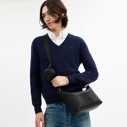 Coach Small Finn Crossbody Bag With Pouch Gunmetal Black