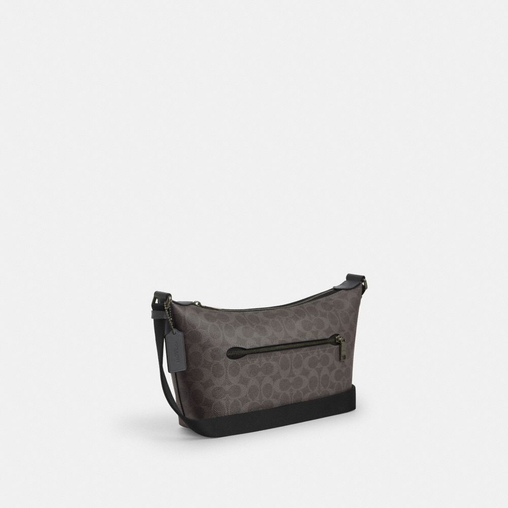 Coach Small Finn Crossbody Bag With Pouch In Signature Canvas Gunmetal