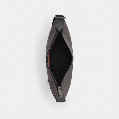 Coach Small Finn Crossbody Bag With Pouch In Signature Canvas Gunmetal