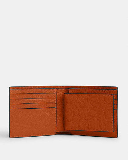 3 In 1 Wallet In Signature Leather Pebbled Leather-Qb-Toffee Pebbled Leather-Qb-Toffee