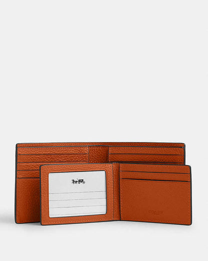 3 In 1 Wallet In Signature Leather Pebbled Leather-Qb-Toffee Pebbled Leather-Qb-Toffee