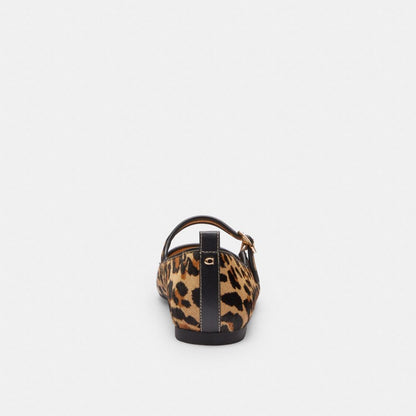 Coach C Rivet Mary Jane With Leopard Print Tan & Black