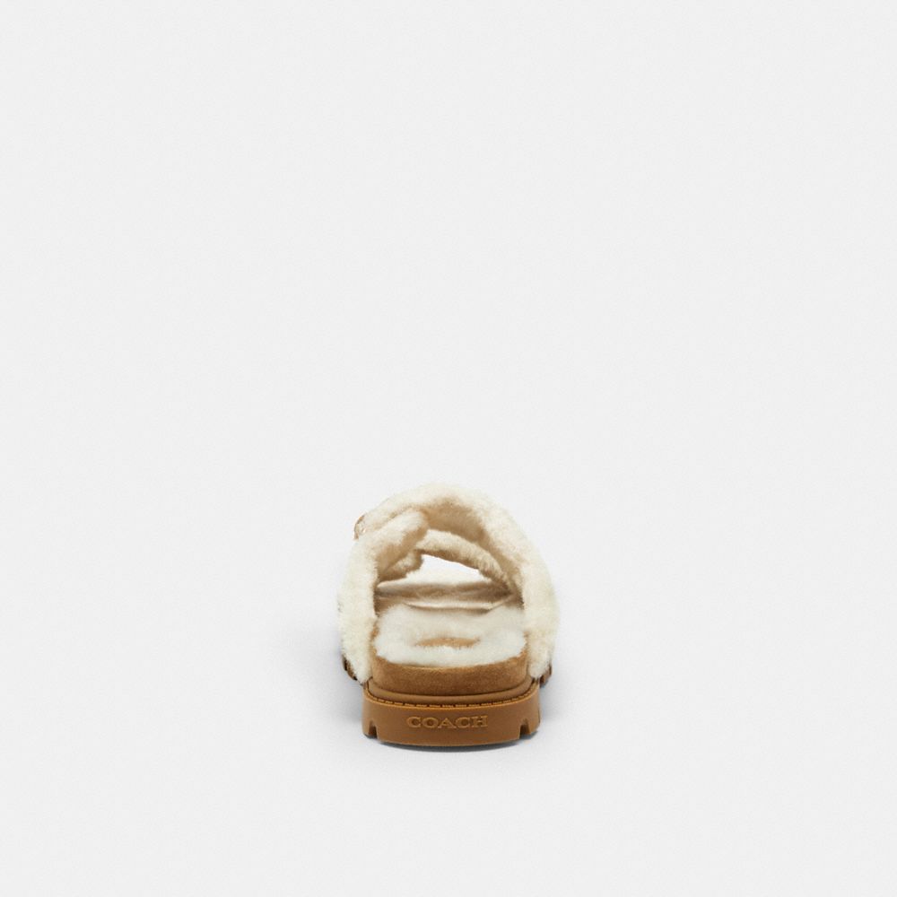Coach Two Band Sport Slide In Signature Suede Tobacco