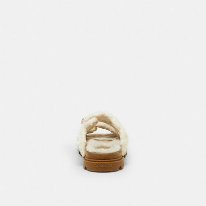 Coach Two Band Sport Slide In Signature Suede Tobacco