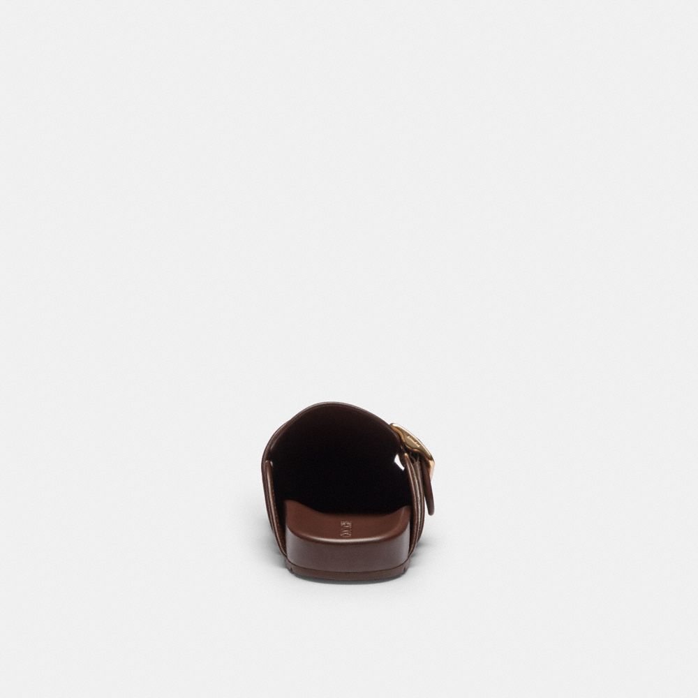 Coach Archival Buckle Clog In Signature Jacquard Oak Maple