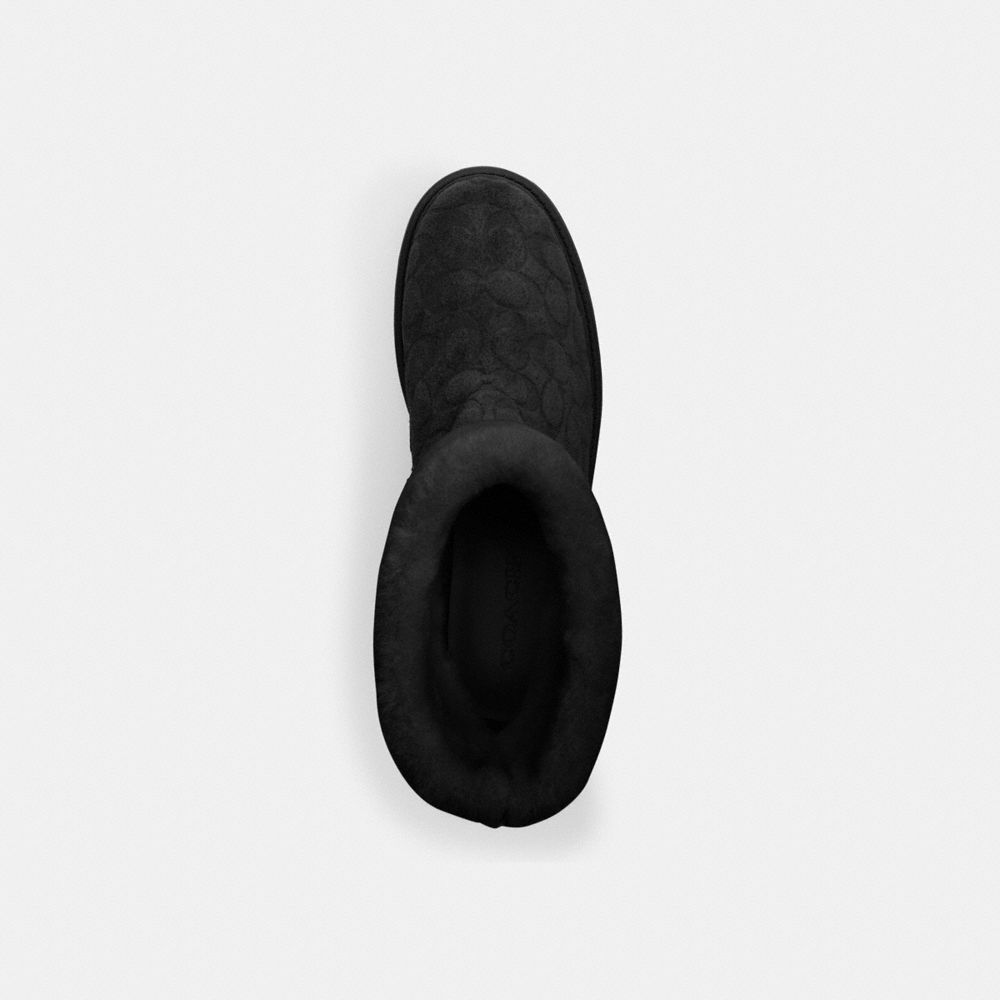 Coach Chunky Sherpa Bootie In Signature Suede Black