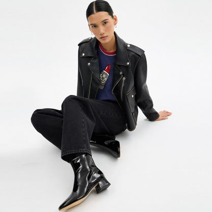 Coach Block Heel Bootie Black