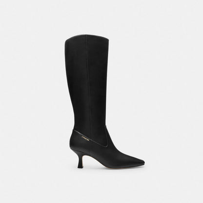 Coach Kitten Heel Tall Boot Black