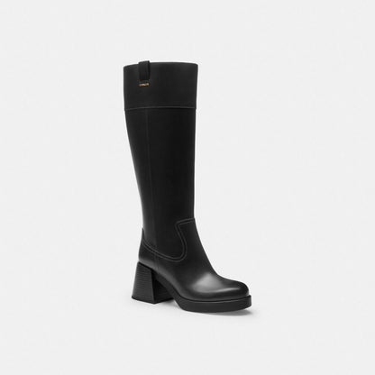 Women's Coach Block Heel Tall Boot Black