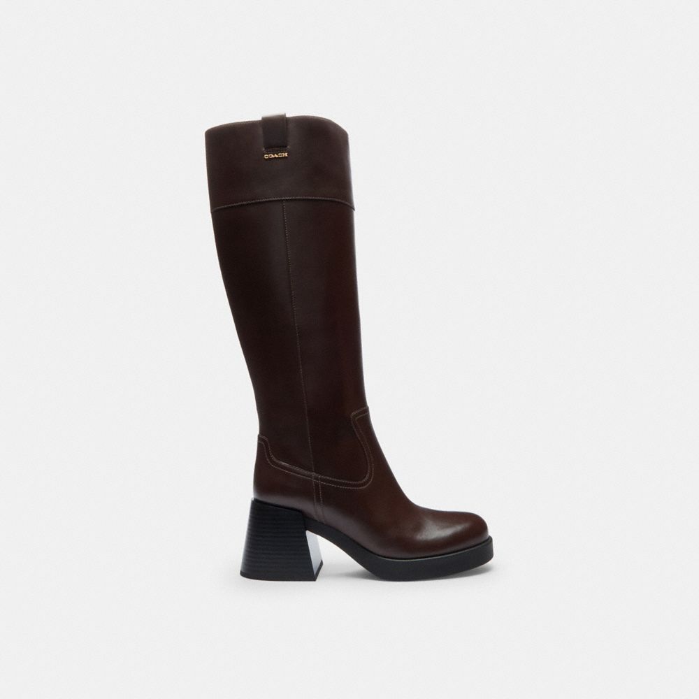 Coach Block Heel Tall Boot Maple