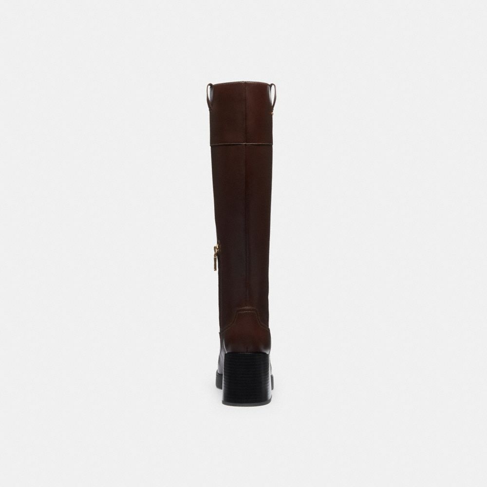 Coach Block Heel Tall Boot Maple