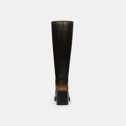 Women's Coach Sculpted C Tall Boot In Loved Leather Black