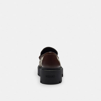 Coach Lucy Loafer In Signature Jacquard Oak Maple