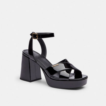 Coach Block Heel Sandal Black