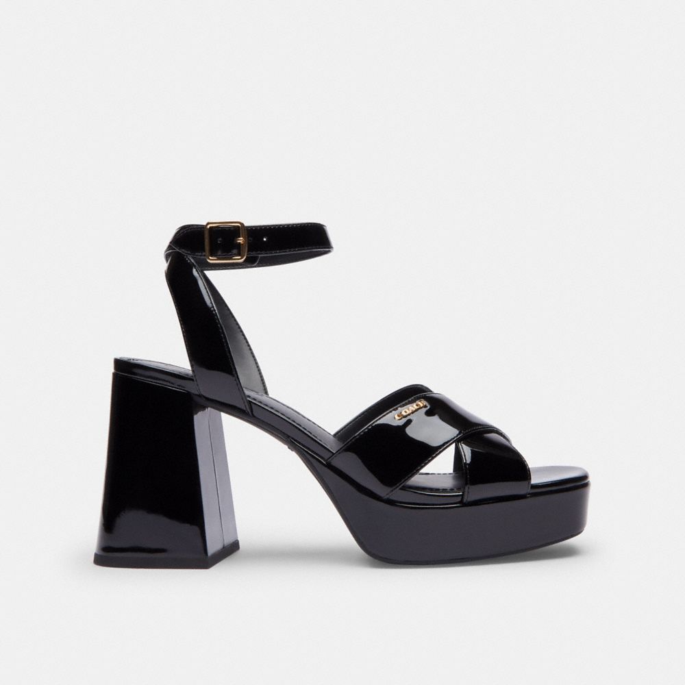 Coach Block Heel Sandal Black