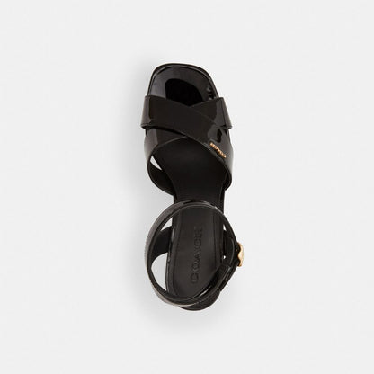 Coach Block Heel Sandal Black
