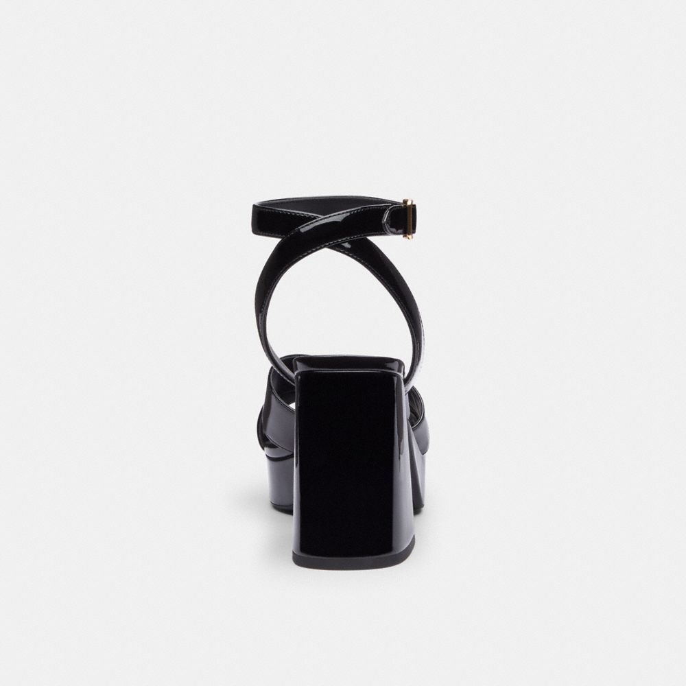 Coach Block Heel Sandal Black