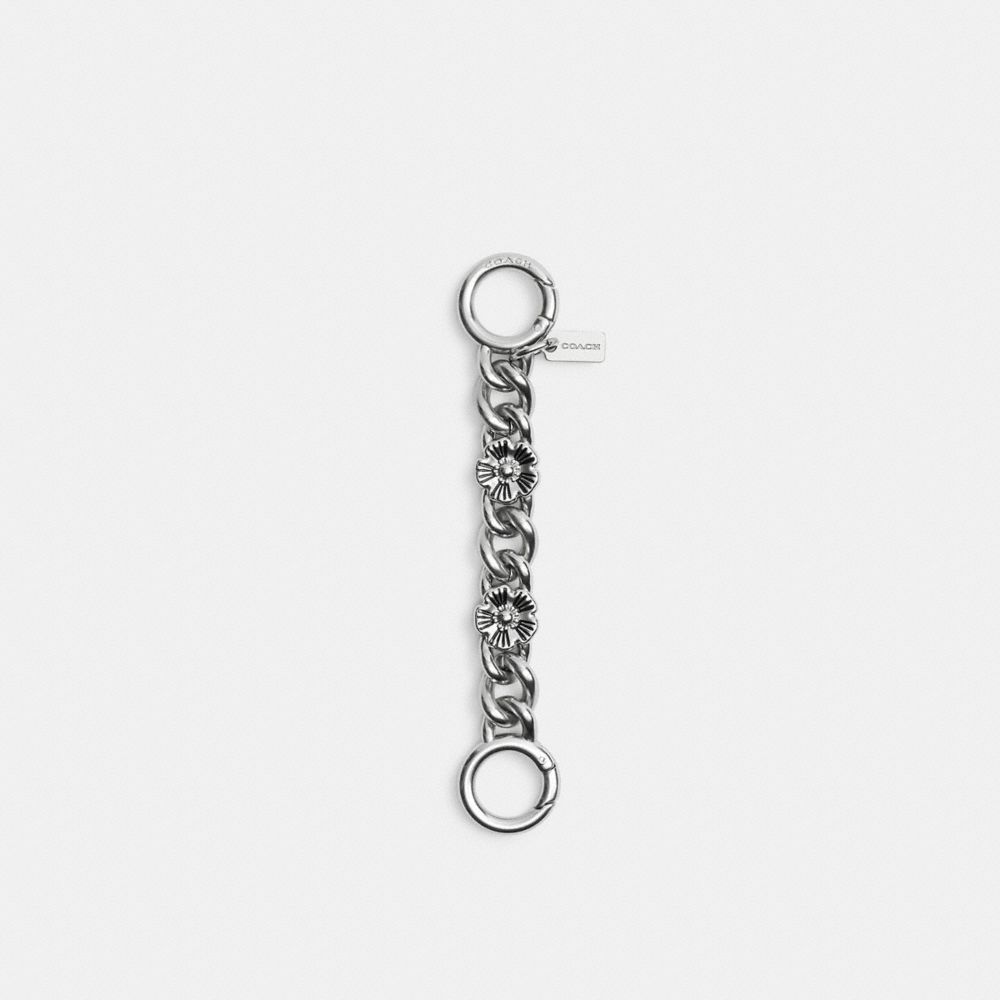 Coach Tea Rose Strap Extender Silver Silver