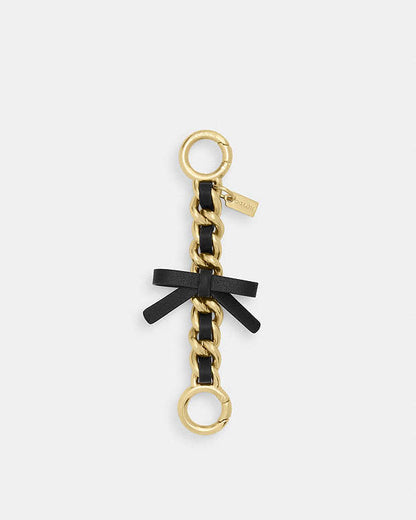 Bow Strap Extender Smooth Leather-Im-Gold Black Smooth Leather-Im-Gold Black