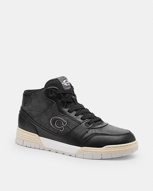 Soho Mid Top Sneaker In Signature Canvas Charcoal-Black Charcoal-Black