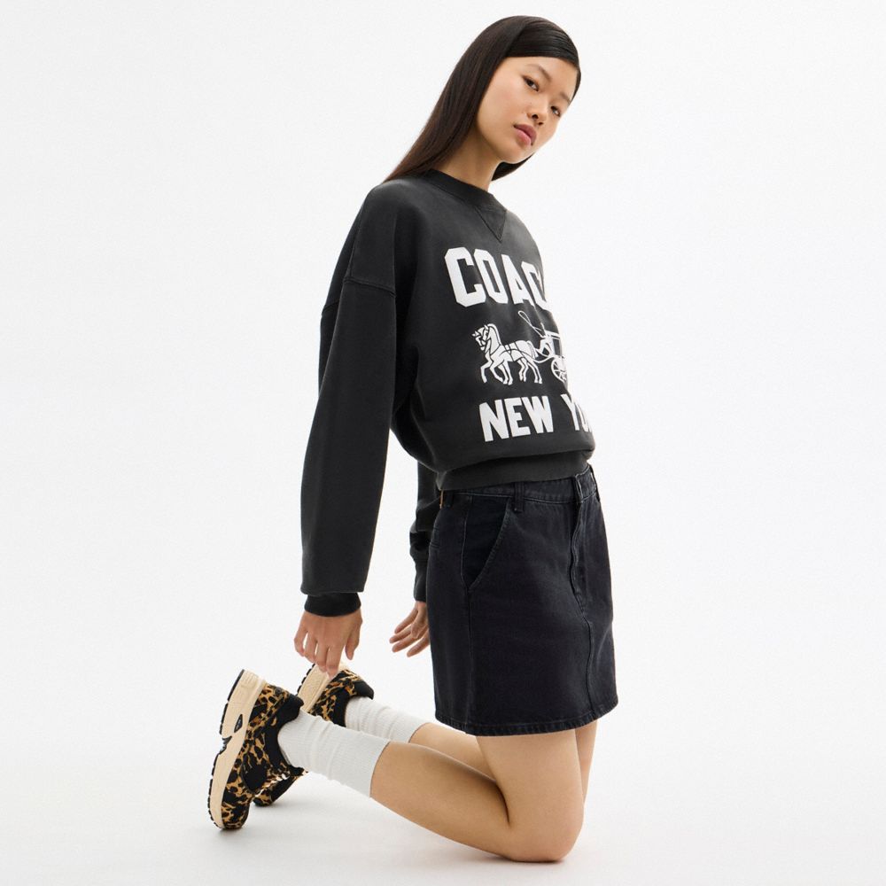 Coach Sport Sneaker With Leopard Print Black Leopard