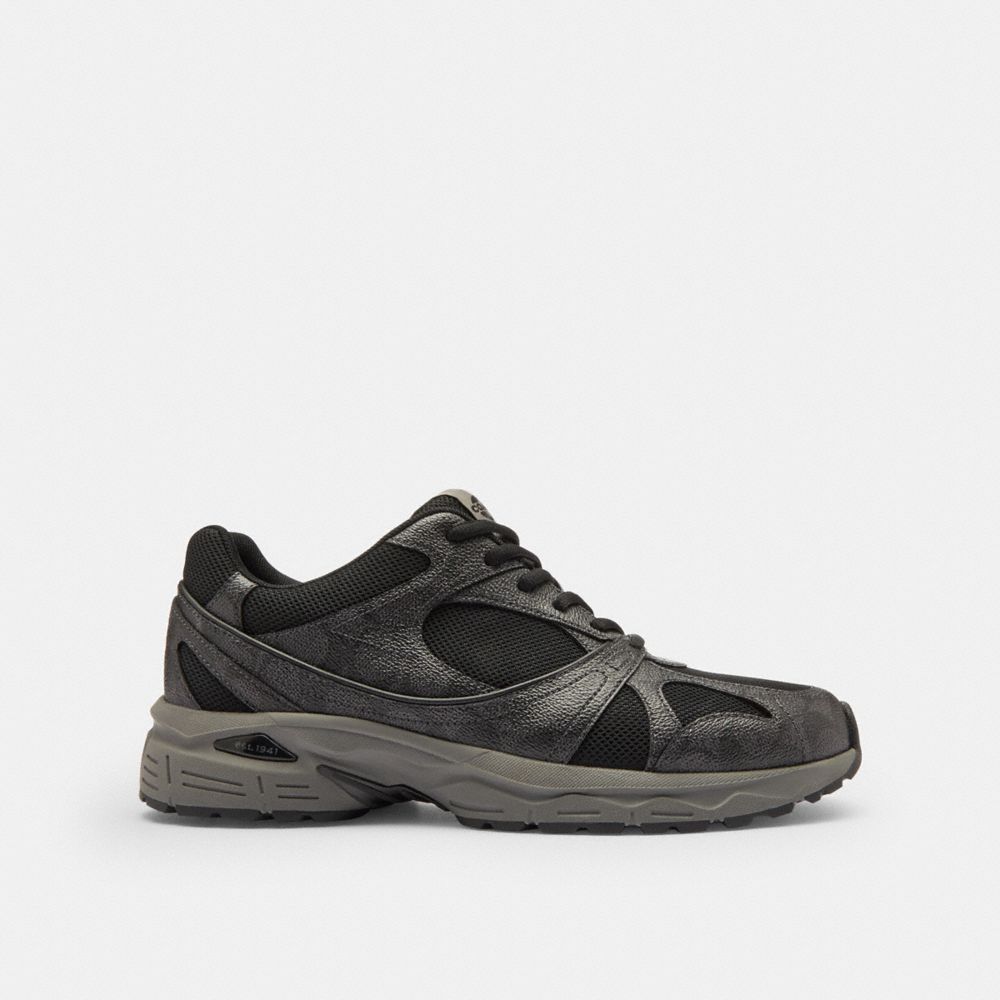 Coach Sport Sneaker In Signature Canvas Charcoal Black
