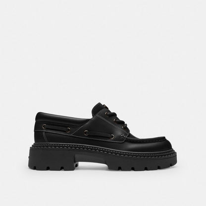 Men's Coach Lug Sole Boat Shoe Black