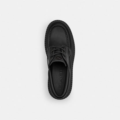 Men's Coach Lug Sole Boat Shoe Black