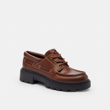 Men's Coach Lug Sole Boat Shoe Vintage Brown