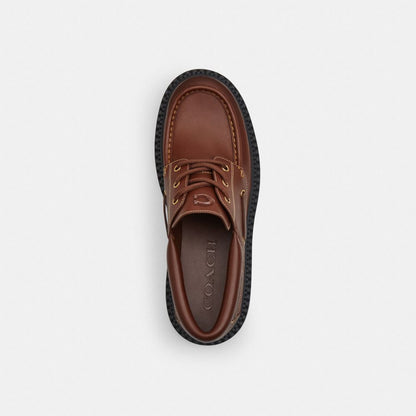 Men's Coach Lug Sole Boat Shoe Vintage Brown
