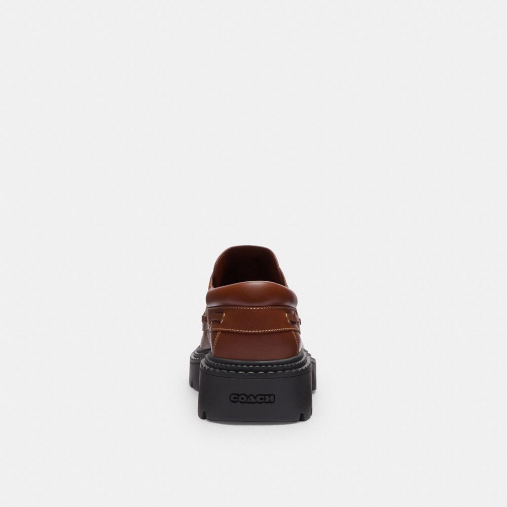 Men's Coach Lug Sole Boat Shoe Vintage Brown