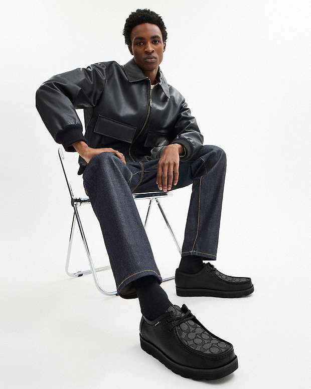 Chukka Shoe With Signature Canvas Charcoal-Black Charcoal-Black