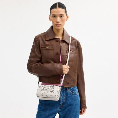 Coach Mini Rowan Crossbody Bag With Star Print Silver