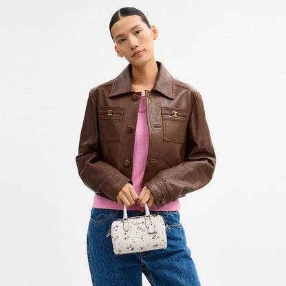 Coach Mini Rowan Crossbody Bag With Star Print Silver