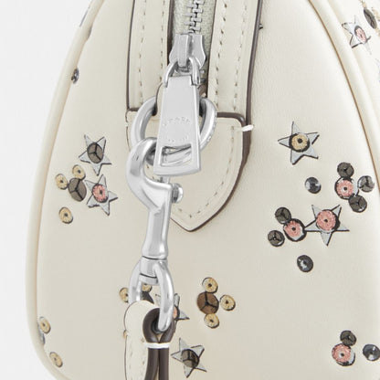 Coach Mini Rowan Crossbody Bag With Star Print Silver