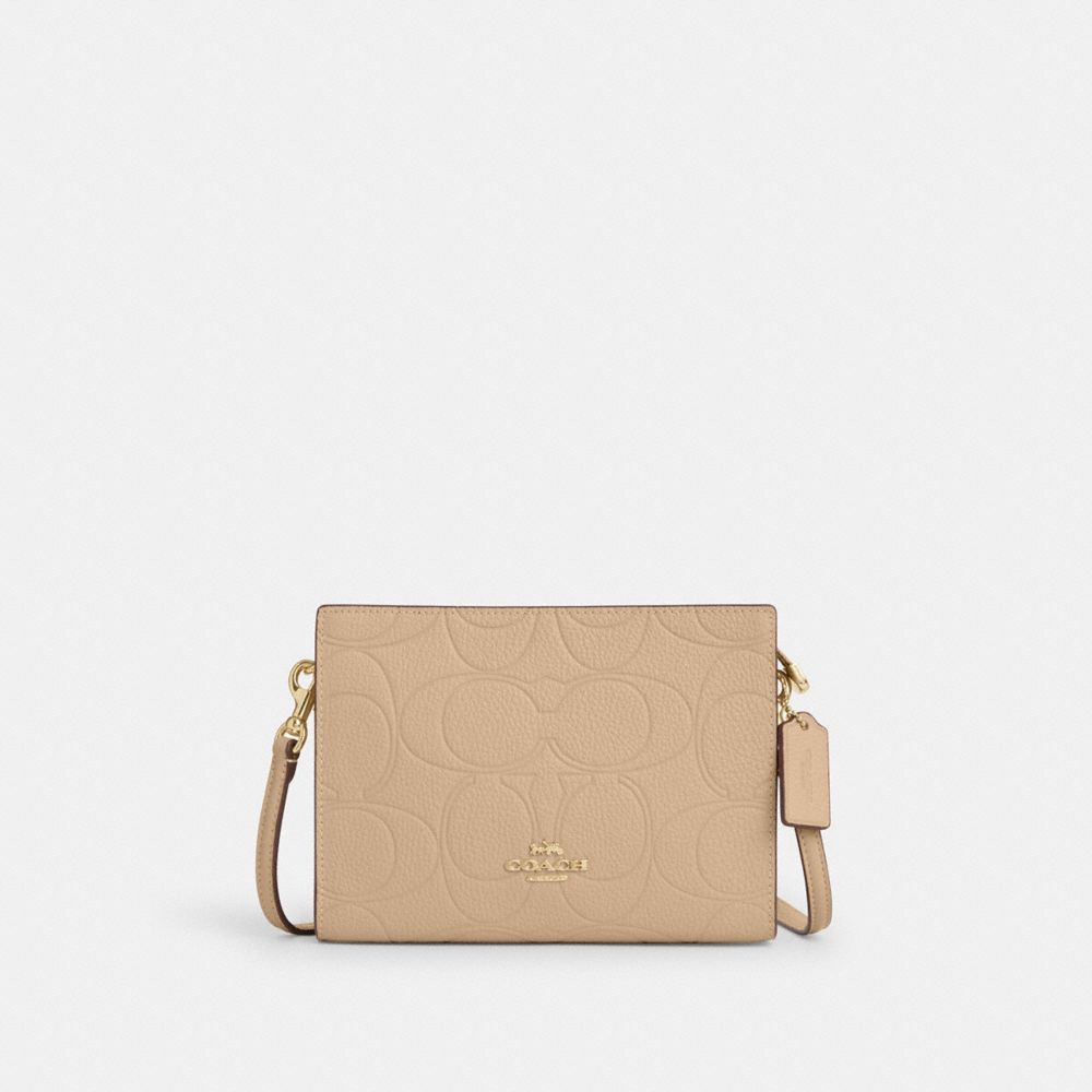 Coach Slim Crossbody Bag In Signature Leather Im Oat