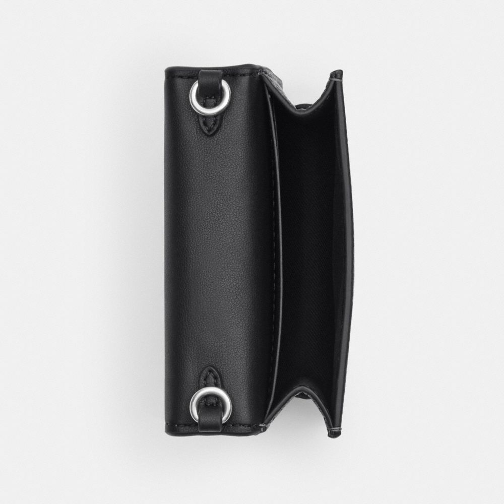 Coach Mini Wallet On A Chain With Rivets Silver Black Multi