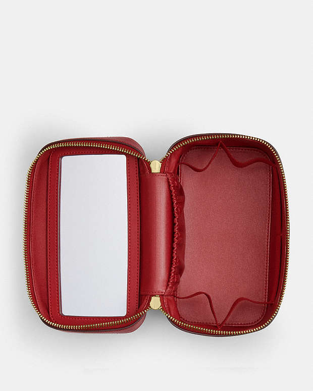 Cosmetic Case In Maxi Signature Canvas Signature Canvas-Im-Walnut-True Red Signature Canvas-Im-Walnut-True Red